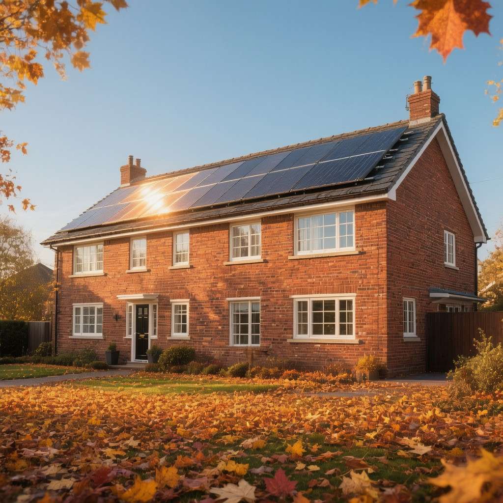 Completed solar installation on a typical South West roof